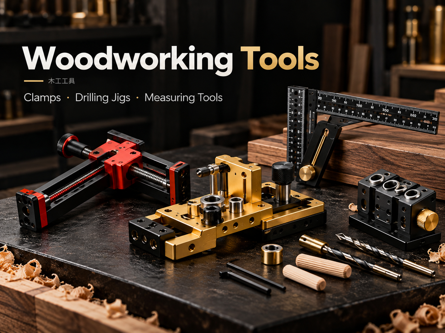 Woodworking tools for cabinetmaking and workshop use