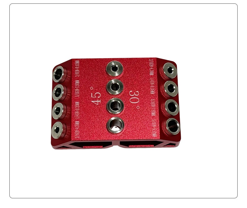 Aluminium alloy 30° 45° angle drill locator for woodworking